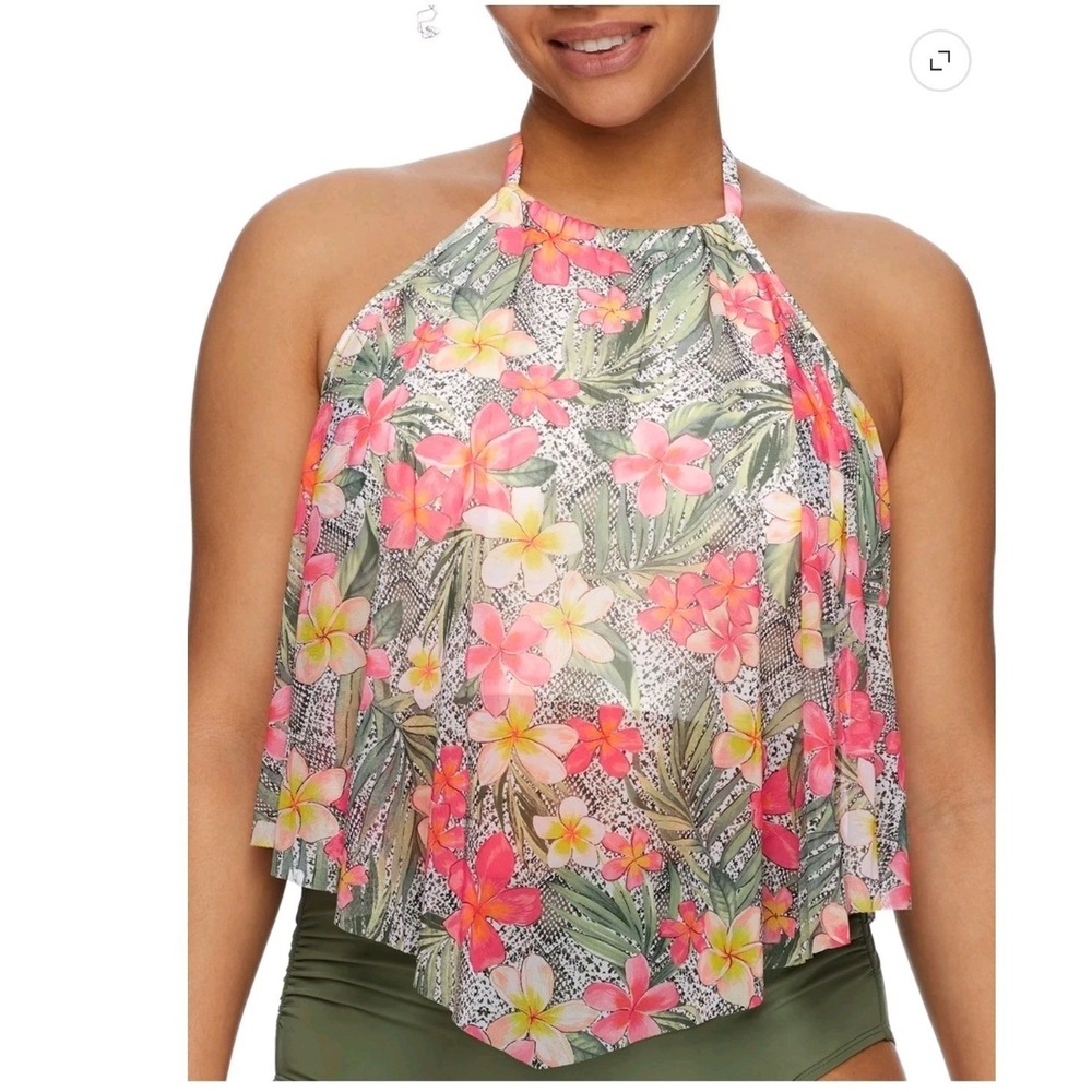 NWT Coco Reef Womens Monaco Aura Crop Underwire Tankini SZ 34DD
